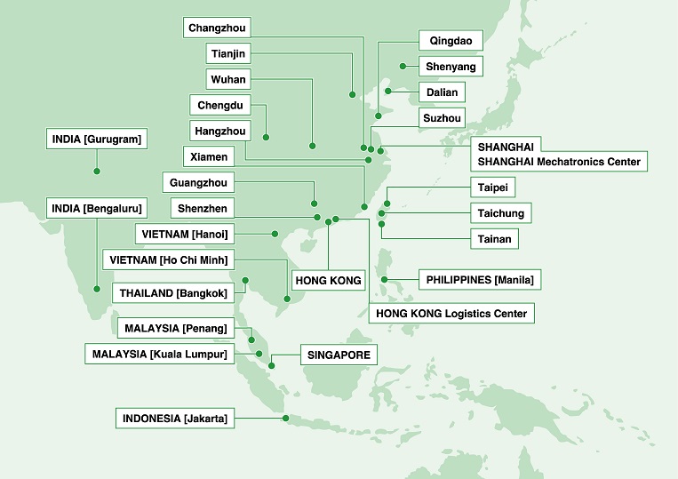 Asia Business Locations Map