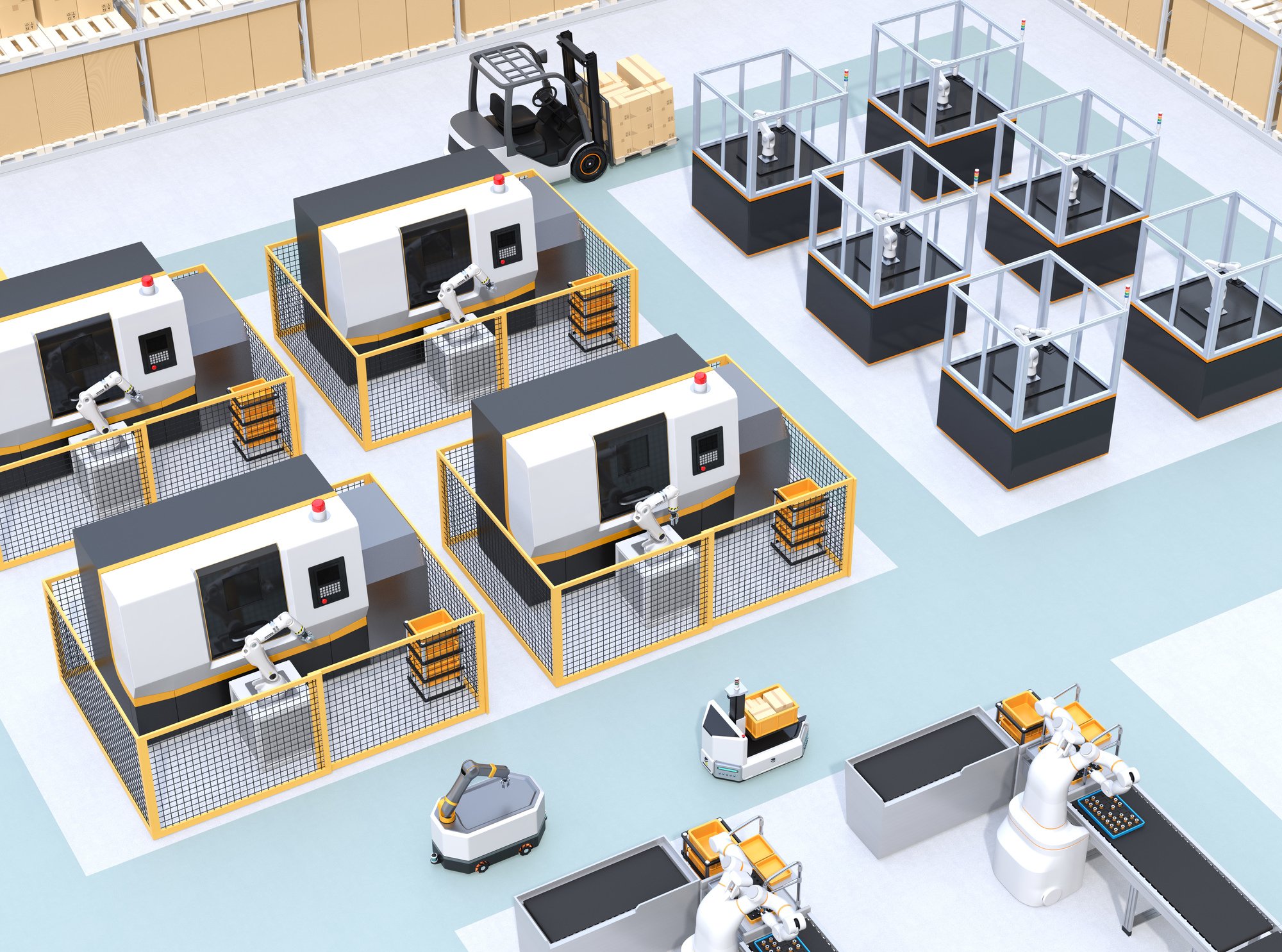 安全柵、ライトカーテン、セーフティレーザスキャナ。法令や規格を遵守する「産業用ロボット」の安全対策